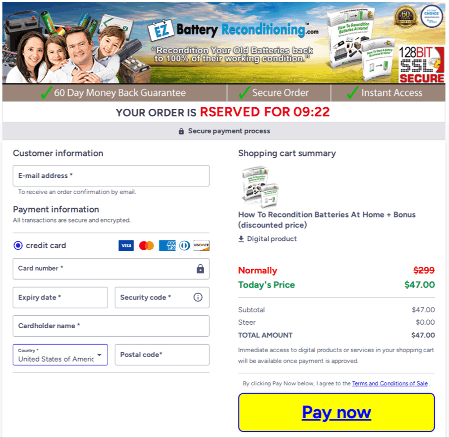 Ez Battery Reconditioning Checkout